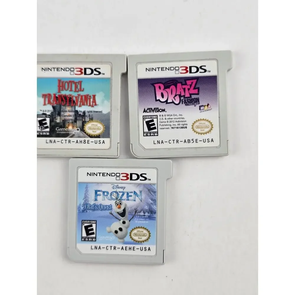 Nintendo 3DS Game Lot, Case, & OEM Charger Hotel Transylvania Bratz Frozen